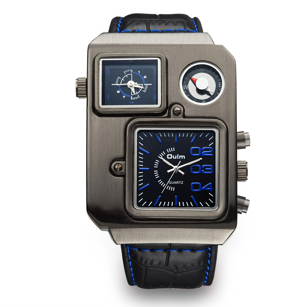 手表廠家批發外貿個性手表帶指南針獨立秒盤9941